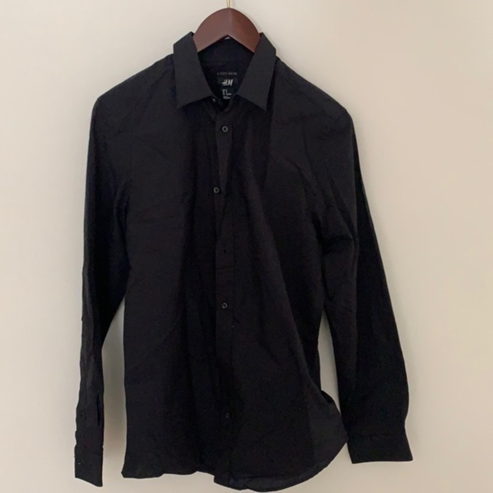 H&M Button Down Shirt Black